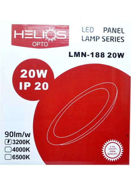 Helıos 20W Sıva Altı Yuvarlak LED Panel 30-2000 (Beyaz Işık)