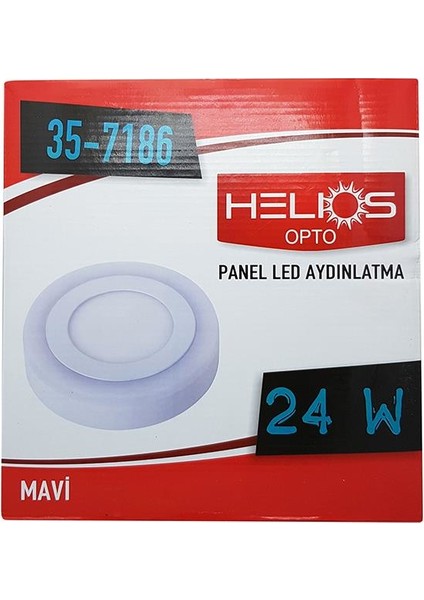 Helıos 18W+6W Sıva Üstü Renkli LED Panel 35-7186 (Beyaz+Mavi)