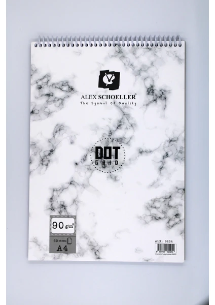 Alex Schoeller Dot Grid Noktalı 90 gr A4 Spiralli Resim Blok Alx.92