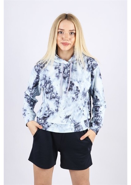 Kadın Siyah Batik Kapüşonlu Sweatshirt modelleri