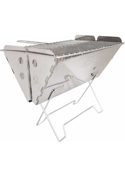 Paslanmaz Çeli̇k Katlanır Kamp Pi̇kni̇k Mangalı