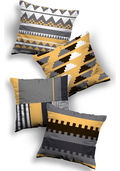 4'lü Özel Tasarım Dekoratif Kırlent Kılıfı