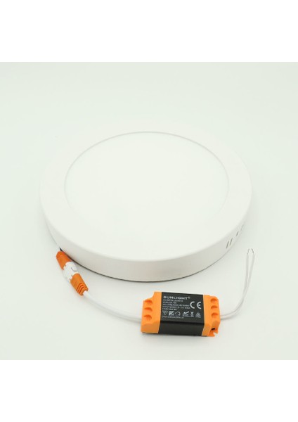 Yuvarlak Sıva Üstü 20 Watt LED Panel Armatür Trafolu Beyaz Gün