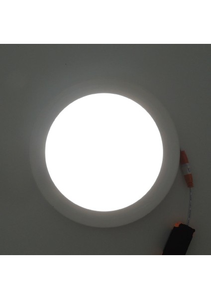 Yuvarlak Sıva Üstü 20 Watt LED Panel Armatür Trafolu Beyaz Gün