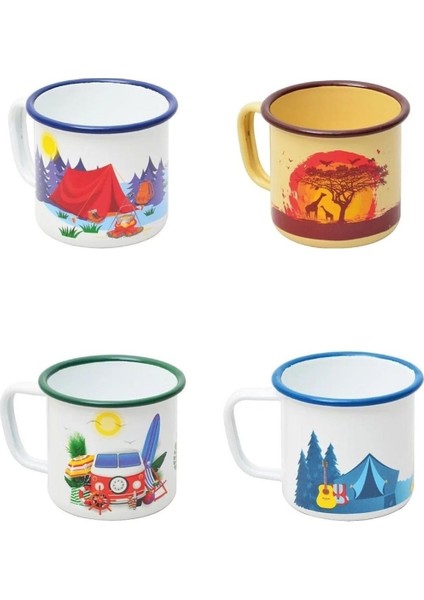Campout Emaye Kupa 4 Lü Set