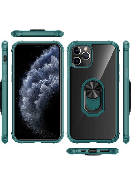 Apple iPhone 11 Pro Max Airbagli Yüzüklü Ultra Koruyucu Silikon Kılıf