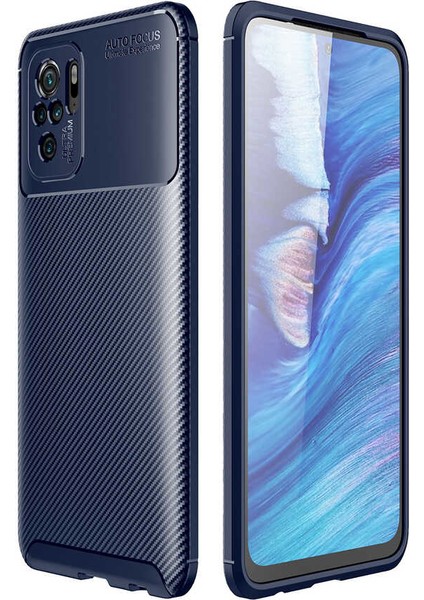 - Xiaomi Redmi Note 10S - Kılıf Auto Focus Karbon Negro Silikon Kapak - Lacivert
