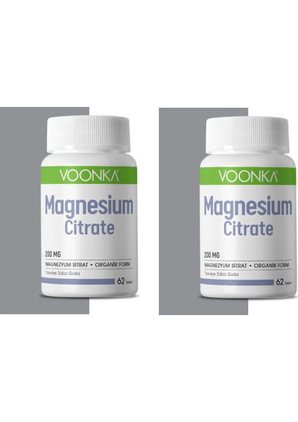 Magnezyum Sitrat 200 Mg 62 Tablet X2 Adet
