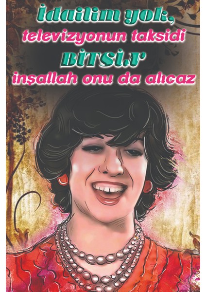 Ayşen Gruda Yeşilçam Vazgeçilmezleri Karikatür 50X70 Retro Afiş