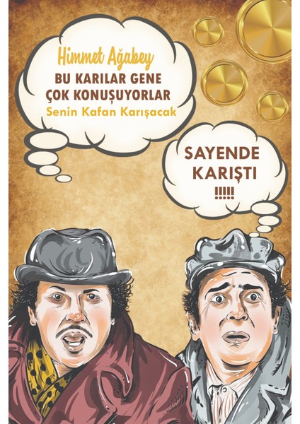 Zeki Alasya Metin Akpınar Yeşilçam Vazgeçilmezleri Karikatür 50X70 Retro Afiş