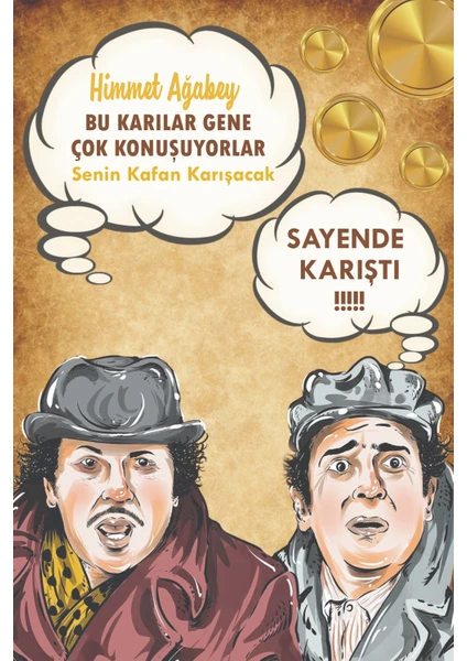 Zeki Alasya Metin Akpınar Yeşilçam Vazgeçilmezleri Karikatür 50X70 Retro Afiş