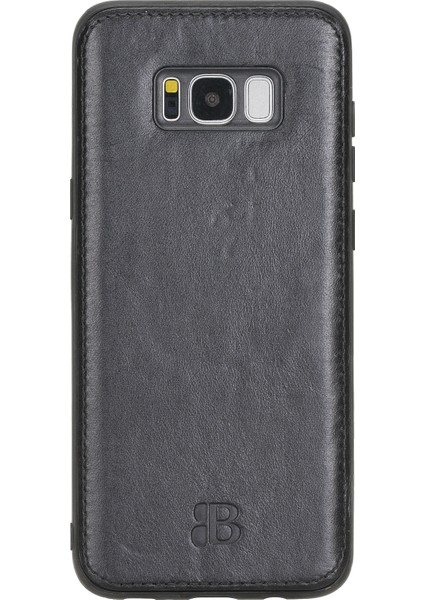 Samsung Galaxy S8 Plus Siyah Deri Arka Telefon Kılıfı