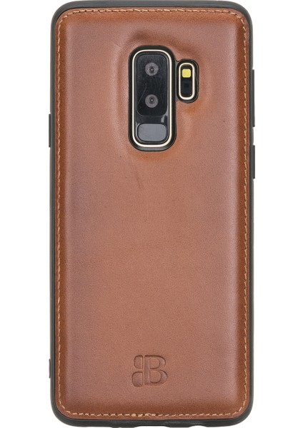Samsung Galaxy S9 Plus Efektli Kahverengi Deri Arka Telefon Kılıfı