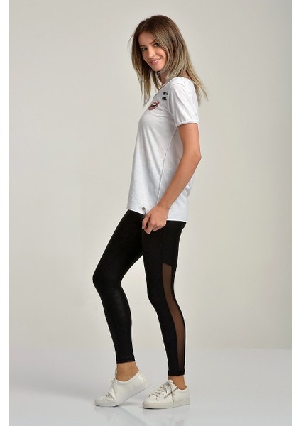 Kıss & Tell Nakışlı, Flamlı, Kısa Kol T-Shirt Beyaz - S modelleri
