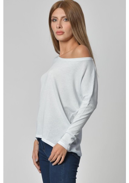 Yuvarlak Yaka Uzun Kol Tişört - Buz Mavisi Buz Grisi - L fırsatları