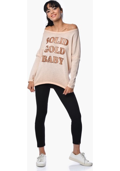 Baskılı Uzun Kollu T-Shirt - Turuncu Turuncu - S fiyatları
