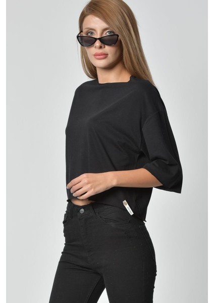 Bisiklet Yaka Tişört - Siyah Siyah - S fiyatları