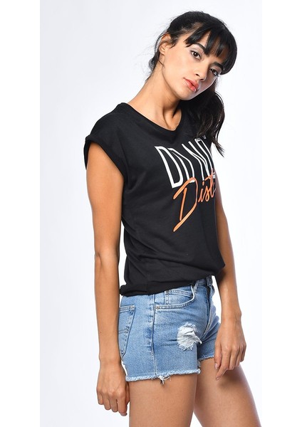 Baskılı Kısa Kollu T-Shirt - Siyah Siyah - M indirimleri