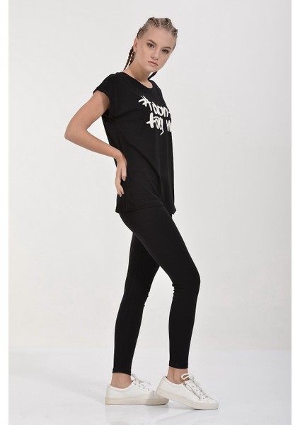 #don't Tag Me Baskılı Kısa Kol T-Shirt - Siyah Siyah - M