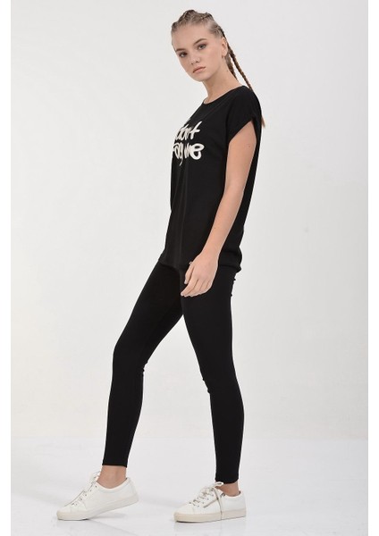 #don't Tag Me Baskılı Kısa Kol T-Shirt - Siyah Siyah - M