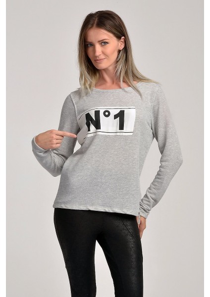 No1 Sweat Gri Melanj - Xs