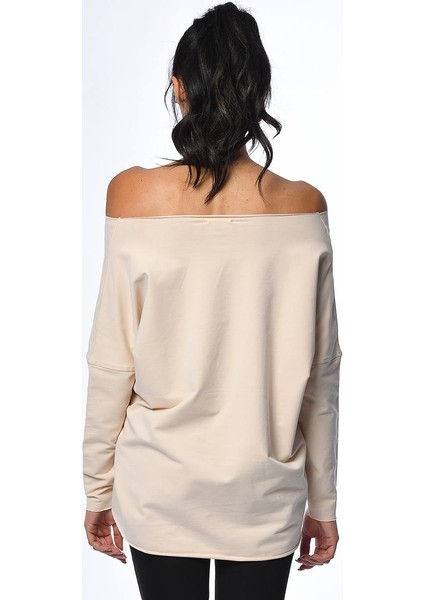 Önü Pul Baskılı Sweatshirt - Deve Tüyü Deve Tüyü - Xs indirimleri