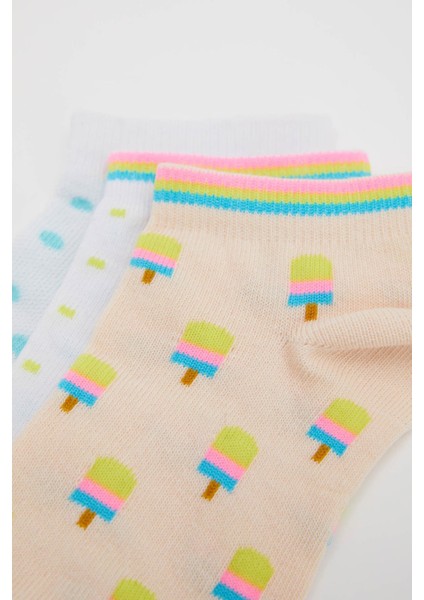 Kız Çocuk Desenli 3'lü Patik çorap fiyatları