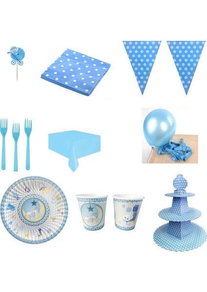 Hoşgeldin Bebeğim Baby Shower Uyuyan Bebekli Süsleme Seti 8 Kişilik