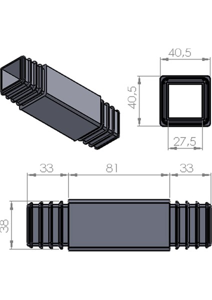 40X40 Profil Için Universal Plastik Ara Bağlantı Takozu 147 mm (4 Adet) fiyatları