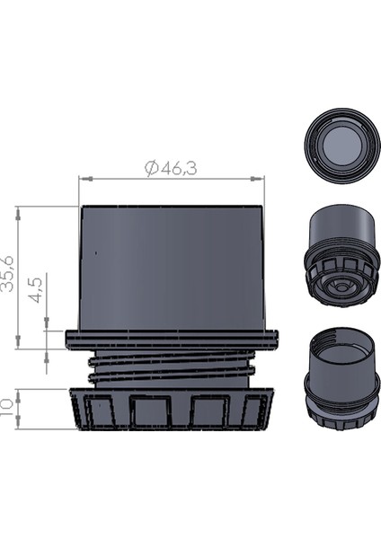 48 mm İç Ayarlı Plastik Sandalye Masa Profil Pabucu Siyah (4 Adet) fiyatları