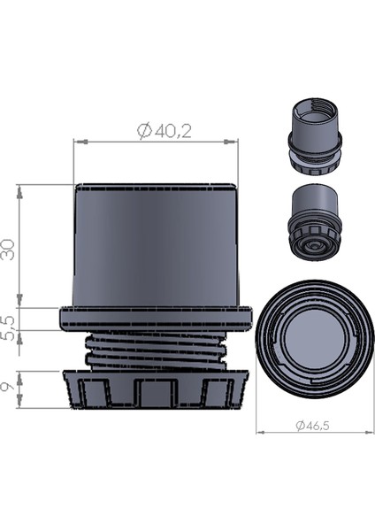42 mm İç Ayarlı Plastik Sandalye Masa Profil Pabucu Siyah (4 Adet) fiyatları