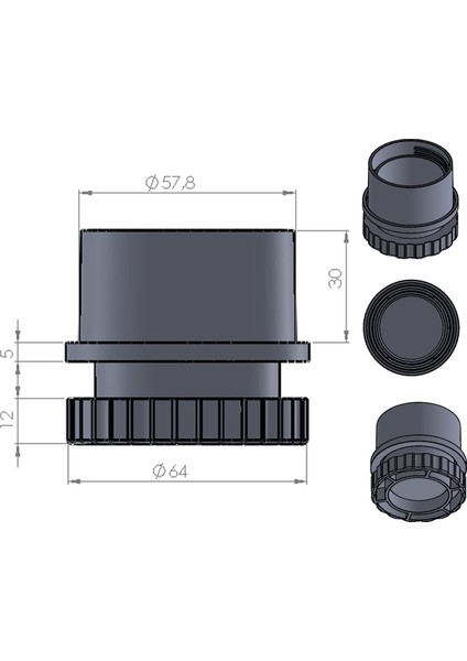 60x1,2 mm İç Ayarlı Plastik Sandalye Masa Profil Pabucu Siyah (4 Adet)