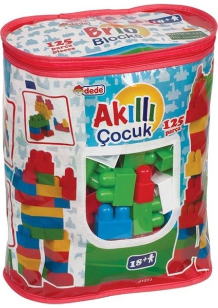 Akıllı Çocuk 125 Parça Eğitici Öğretici Renkli Bloklar - Akıllı Çocuklar LEGO