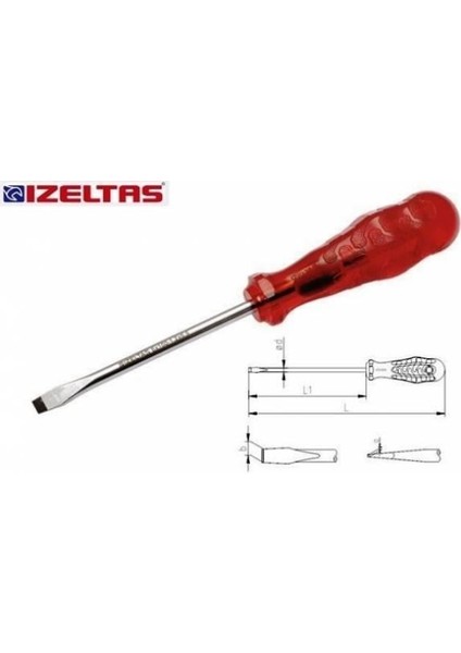 Izeltaş Kraft Düz Tornavida 5X80
