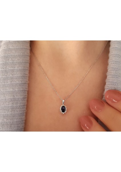 Pırlanta ve Oval Safir Taşlı Anturaj Kolye 0417P0031 modelleri