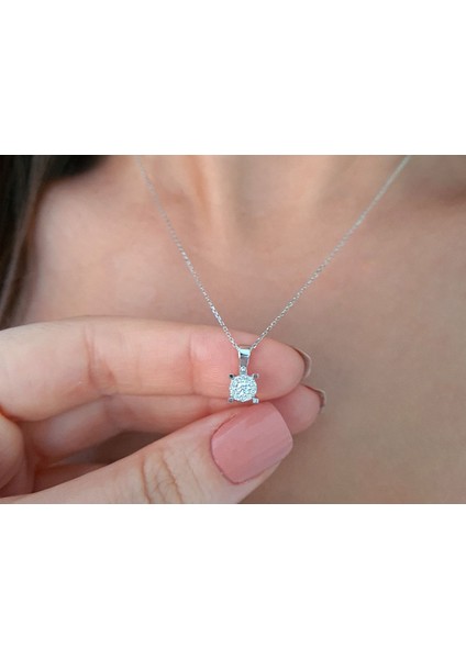 0.50 Karat Görünümlü Pırlanta Tektaş Kolye 0417P0047