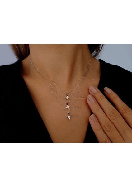0,10 Karat Pırlanta Tektaş Kolye 0417P0041