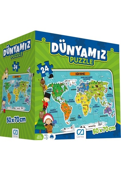 24 Parça Dünyamiz Maxi Boy Eğitici Puzzle - 5025