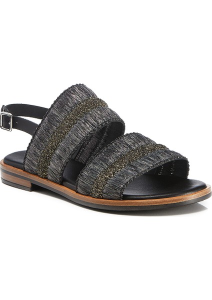 Siyah Kadın Sandalet 8506 Naturll-Srafia Frau Sandals Rafia Nerocannafucile