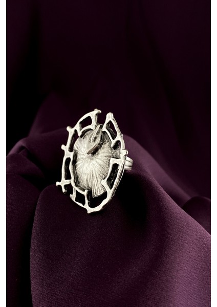 Şık ve Modern Antik Gümüş Kaplama Ayarlanabilir Yüzük