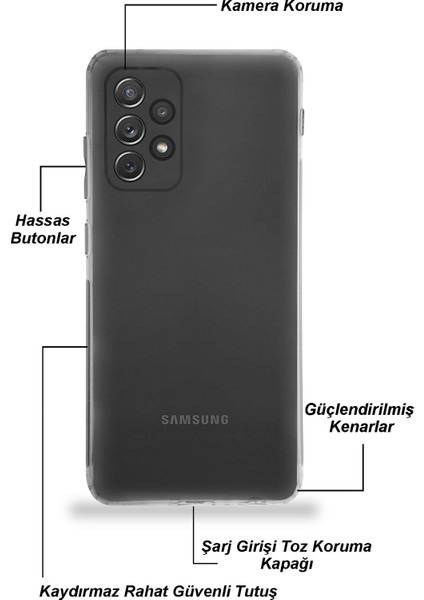 Samsung Galaxy A32 4G Tıpalı Kamera Korumalı Şeffaf Premier Kılıf fiyatları