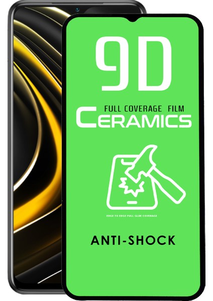 Xiaomi Poco M3 Tam Kaplayan Seramik Nano Esnek Ekran Koruyucu Cam
