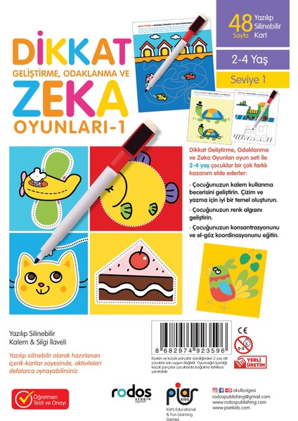 /Dikkat Geliştirme, Odaklanma Ve Zeka Oyunları / Seviye 1 / 2-4 Yaş fiyatları
