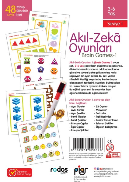 / Akıl-Zeka Oyunları 3-6 Yaş / Seviye 1