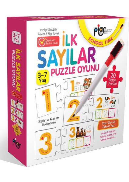 / İlk Sayılar Eşleştirme-Ilişkilendirme ve Puzzle Oyunu / 3-7 Yaş /