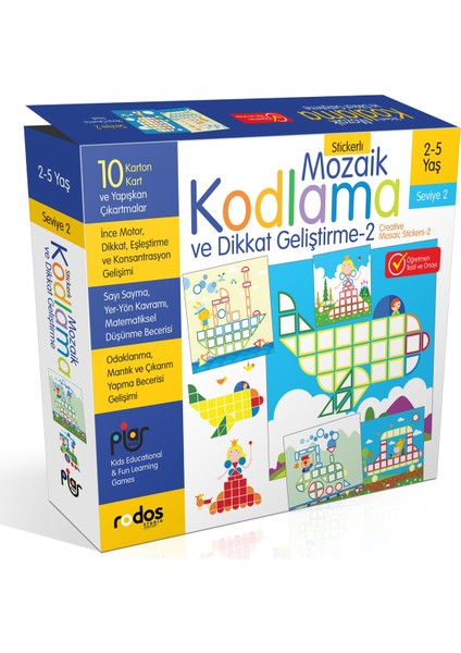 / Stickerlı Mozaik Kodlama ve Dikkat Geliştirme 2 /Seviye 2 / 2-5 Yaş