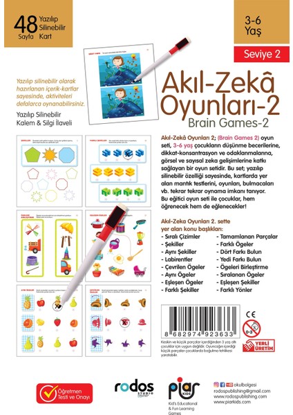 / Akıl Kutu Oyunları / Seviye 2/3-6 Yaş