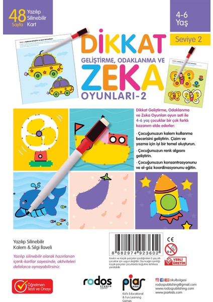 / Dikkat Geliştirme Odaklanma ve Zeka Oyunları /Seviye 2/ 4-6 Yaş modelleri