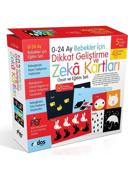 / 0-24 Ay Bebekler Için Dikkat Geliştirme ve Zeka Kartları Oyun ve Eğitim Seti