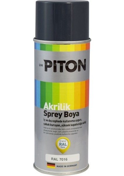 Akrilik Boya Ral 7016 Antrasit Gri 400 ml Sprey Boya